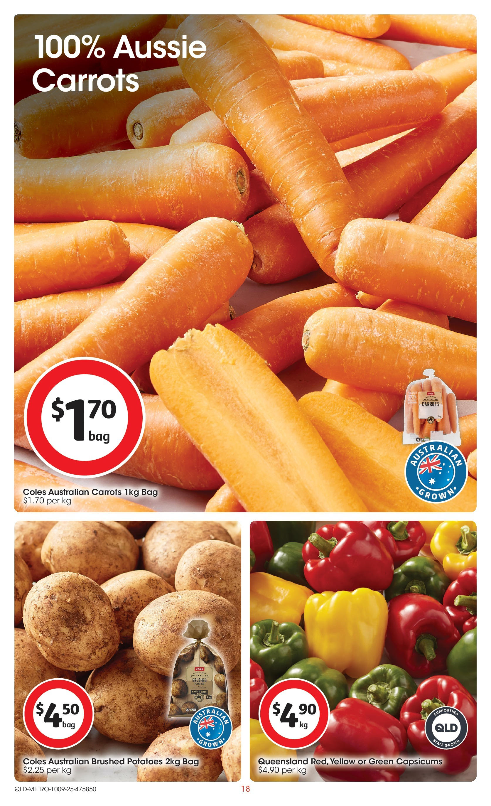 Coles catalogue from 10/09/2025 > Big discounts | Page: 18 | Products: Carrots, Potatoes, Bag Coles catalogue valid from 10/09/2025 > Online Australia | Page: 18 | Products: Carrots, Potatoes, Bag