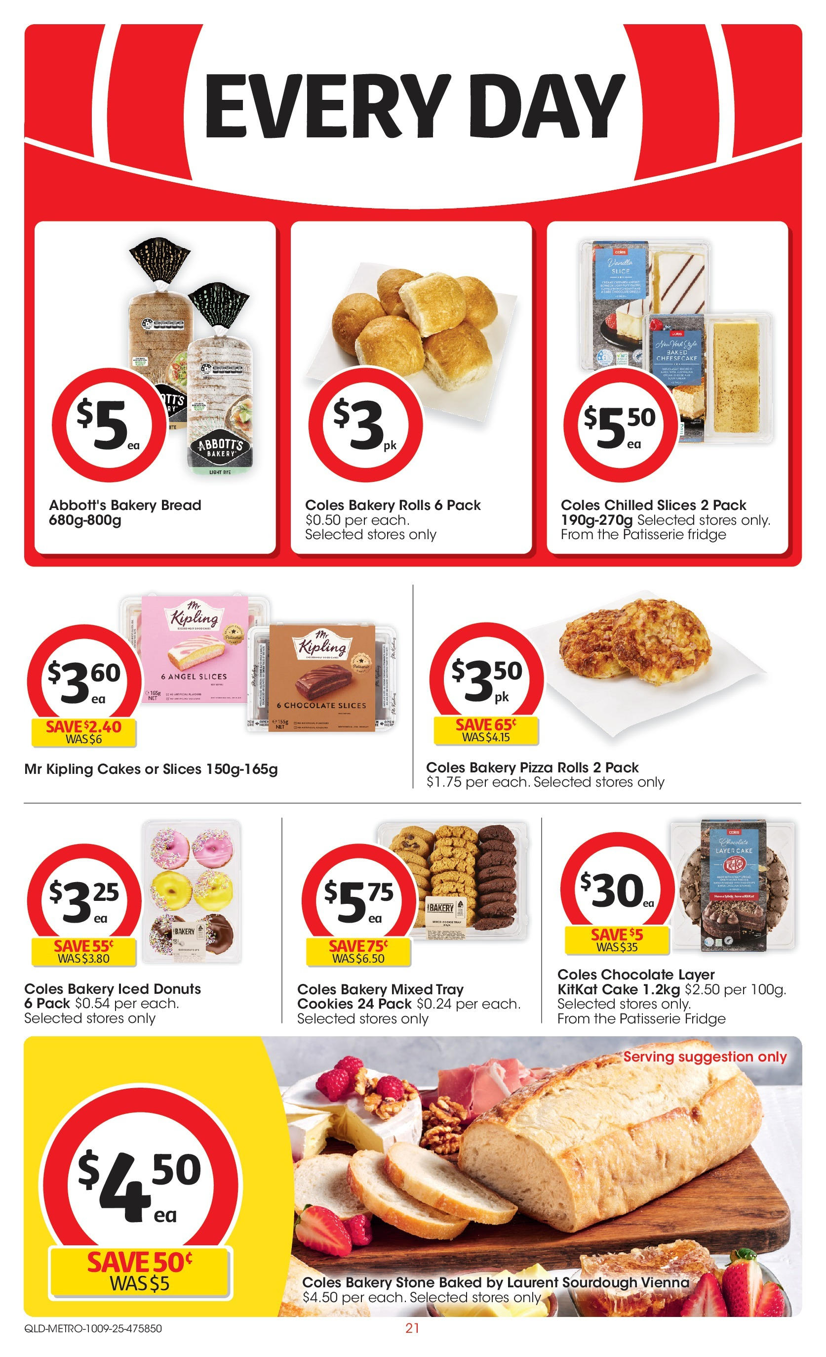 Coles catalogue from 10/09/2025 > Big discounts | Page: 21 | Products: Donuts, Bread, Pizza, Fridge Coles catalogue valid from 10/09/2025 > Online Australia | Page: 21 | Products: Donuts, Bread, Pizza, Fridge
