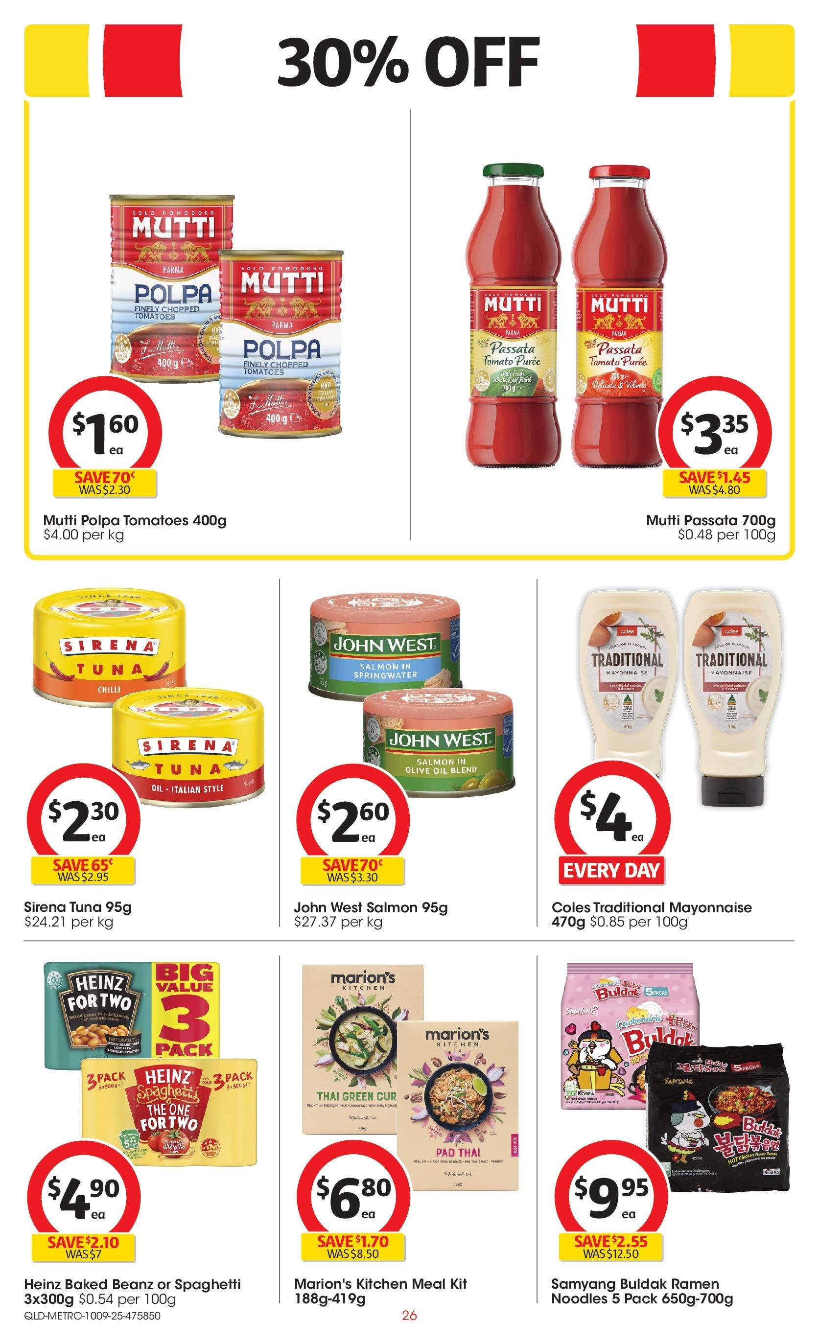Coles catalogue from 10/09/2025 > Big discounts | Page: 26 | Products: Chicken, Tomatoes, Olive oil, Tuna Coles catalogue valid from 10/09/2025 > Online Australia | Page: 26 | Products: Chicken, Tomatoes, Olive oil, Tuna