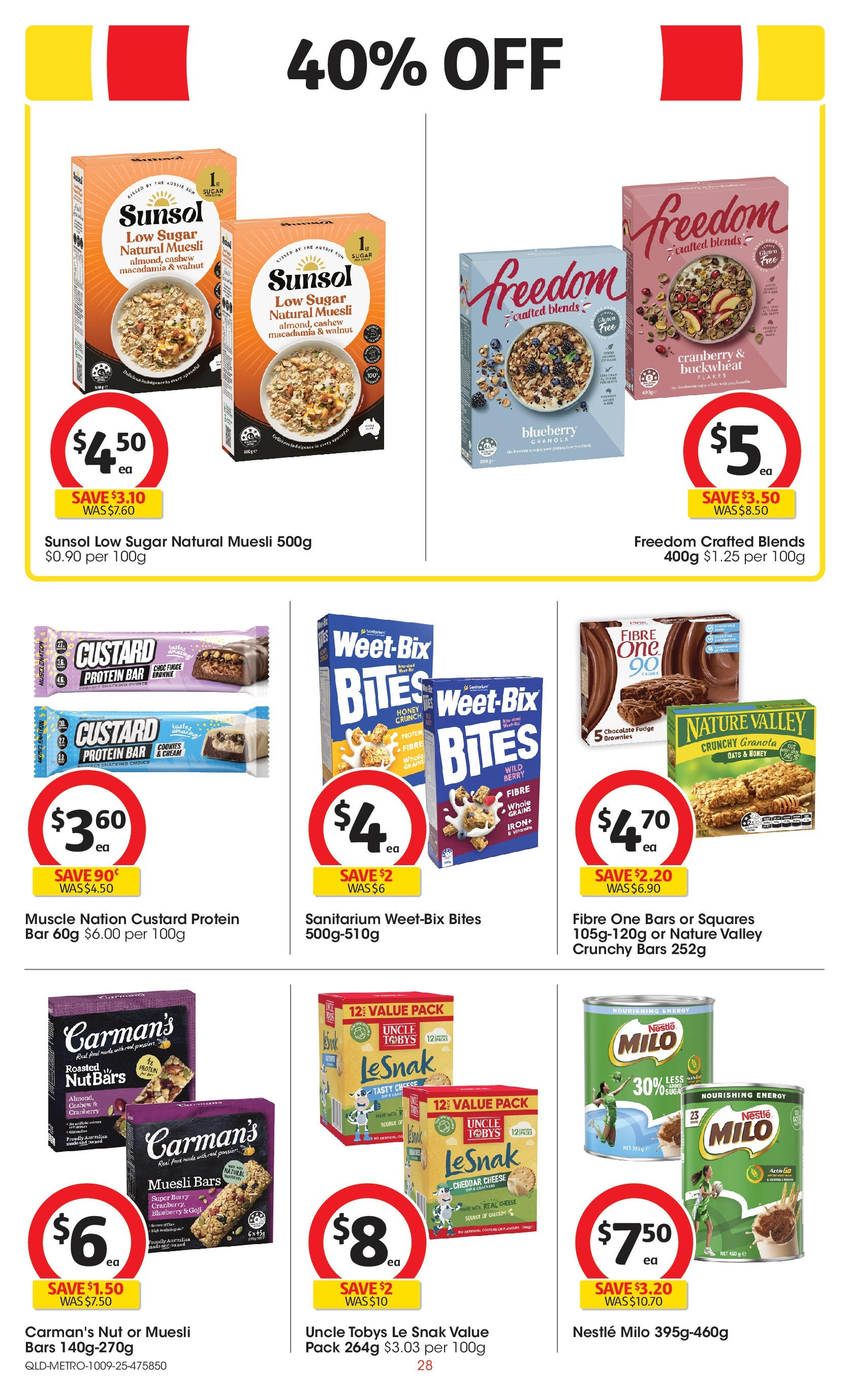 Coles catalogue from 10/09/2025 > Big discounts | Page: 28 | Products: Cheese, Granola, Oats, Cream Coles catalogue valid from 10/09/2025 > Online Australia | Page: 28 | Products: Cheese, Granola, Oats, Cream