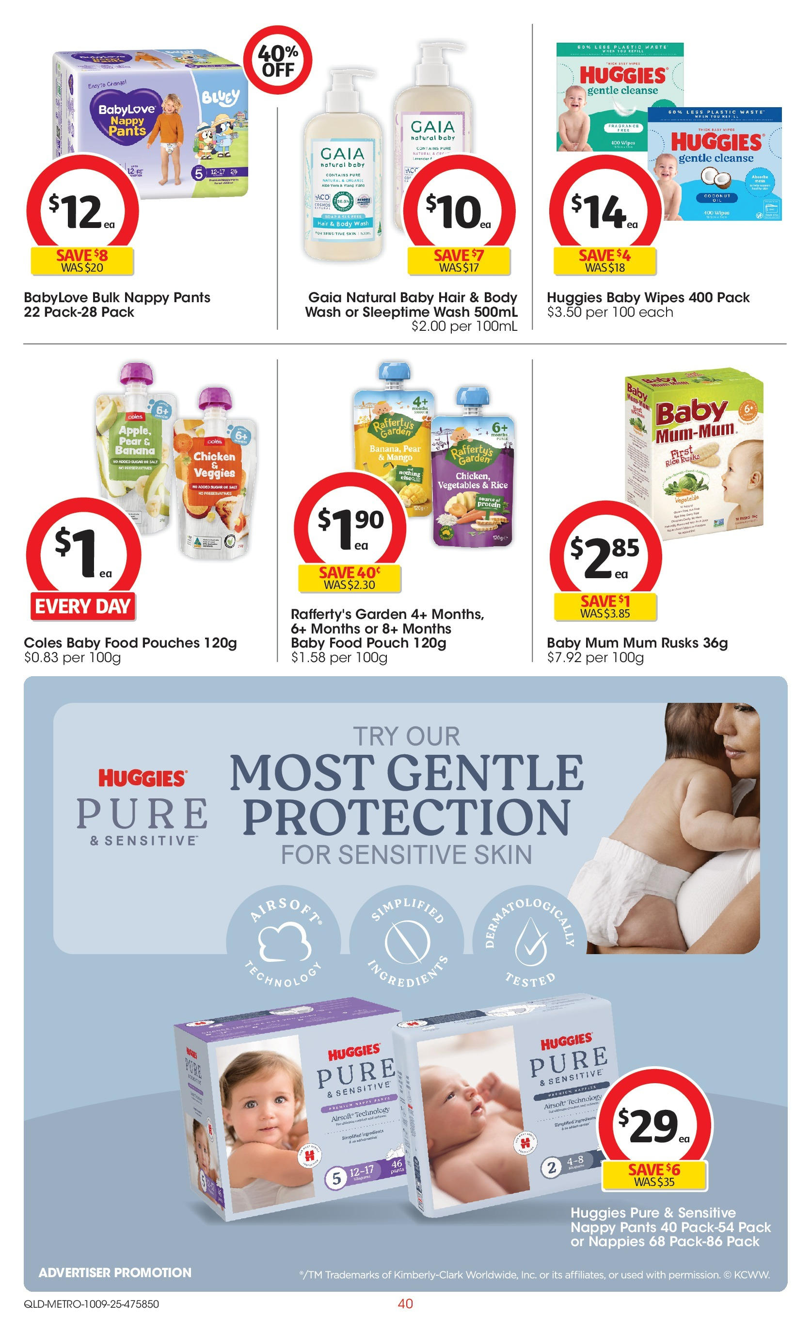 Coles catalogue from 10/09/2025 > Big discounts | Page: 40 | Products: Nappies, Vegetables, Salt, Sensitive skin Coles catalogue valid from 10/09/2025 > Online Australia | Page: 40 | Products: Nappies, Vegetables, Salt, Sensitive skin