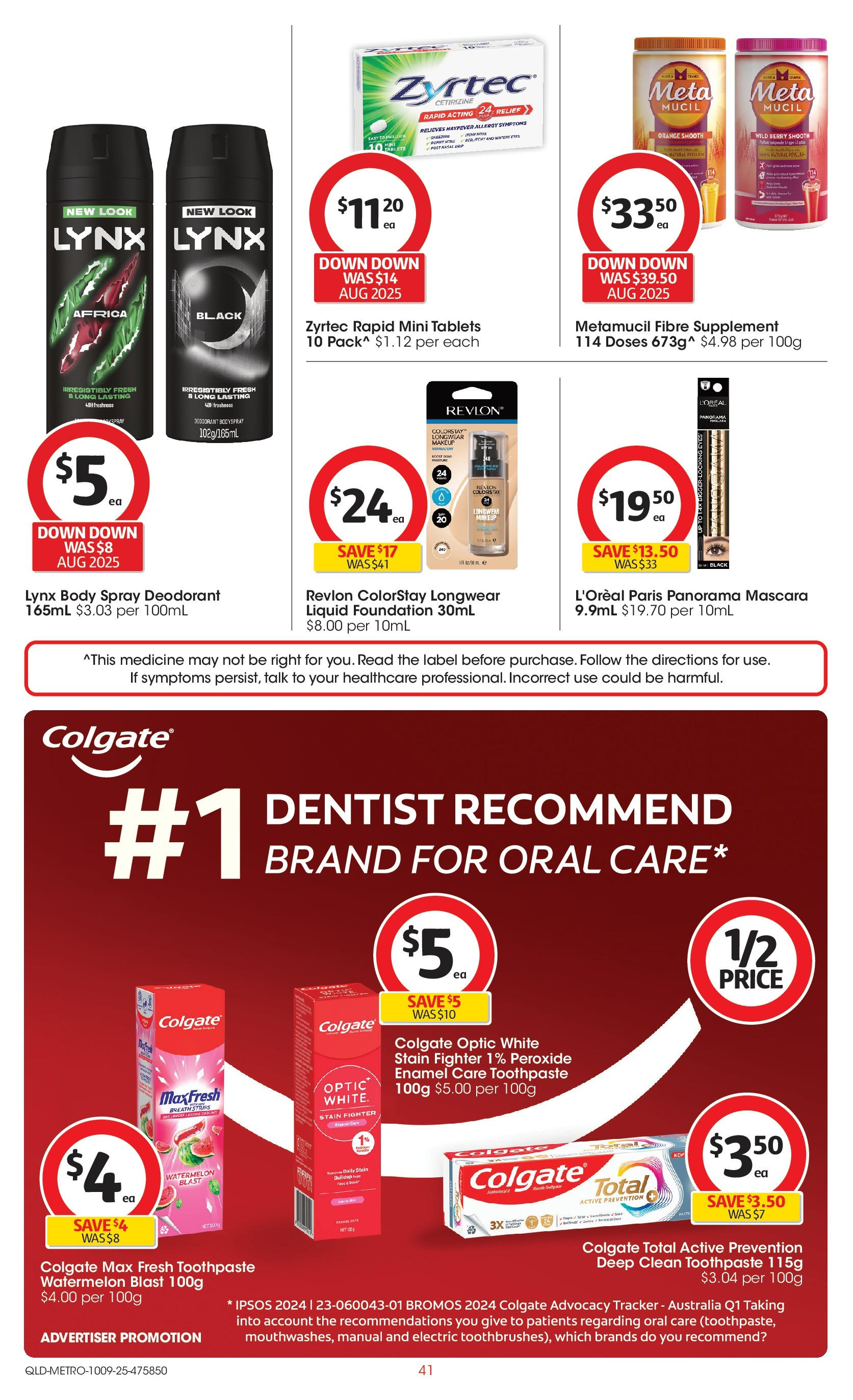 Coles catalogue from 10/09/2025 > Big discounts | Page: 41 | Products: Mascara, Deodorant, Watermelon, Foundation Coles catalogue valid from 10/09/2025 > Online Australia | Page: 41 | Products: Mascara, Deodorant, Watermelon, Foundation