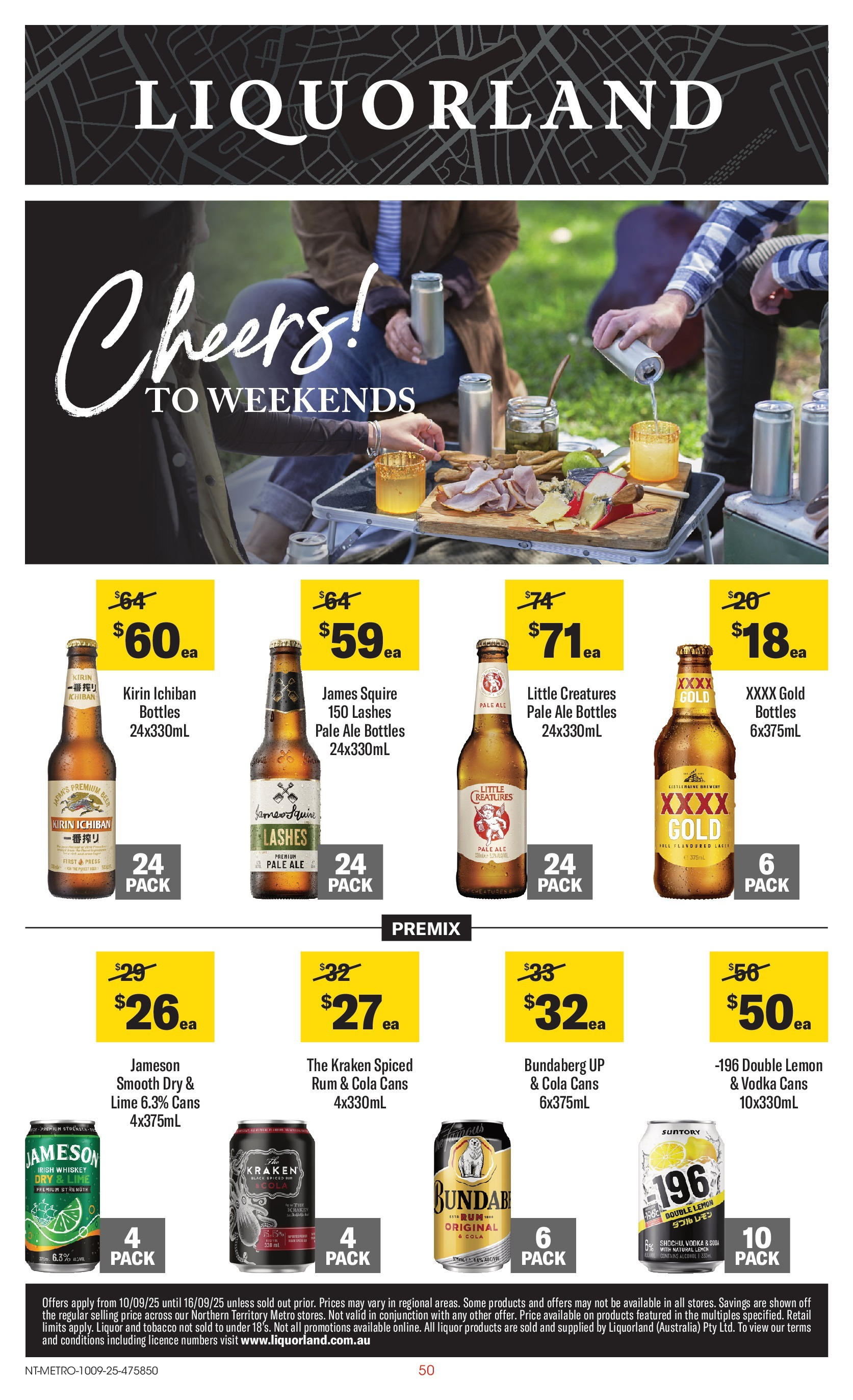 ﻿﻿Coles catalogue valid from 10/09/2025 > Online Australia | Page: 50 | Products: Whiskey, Rum, Lemon, Lime