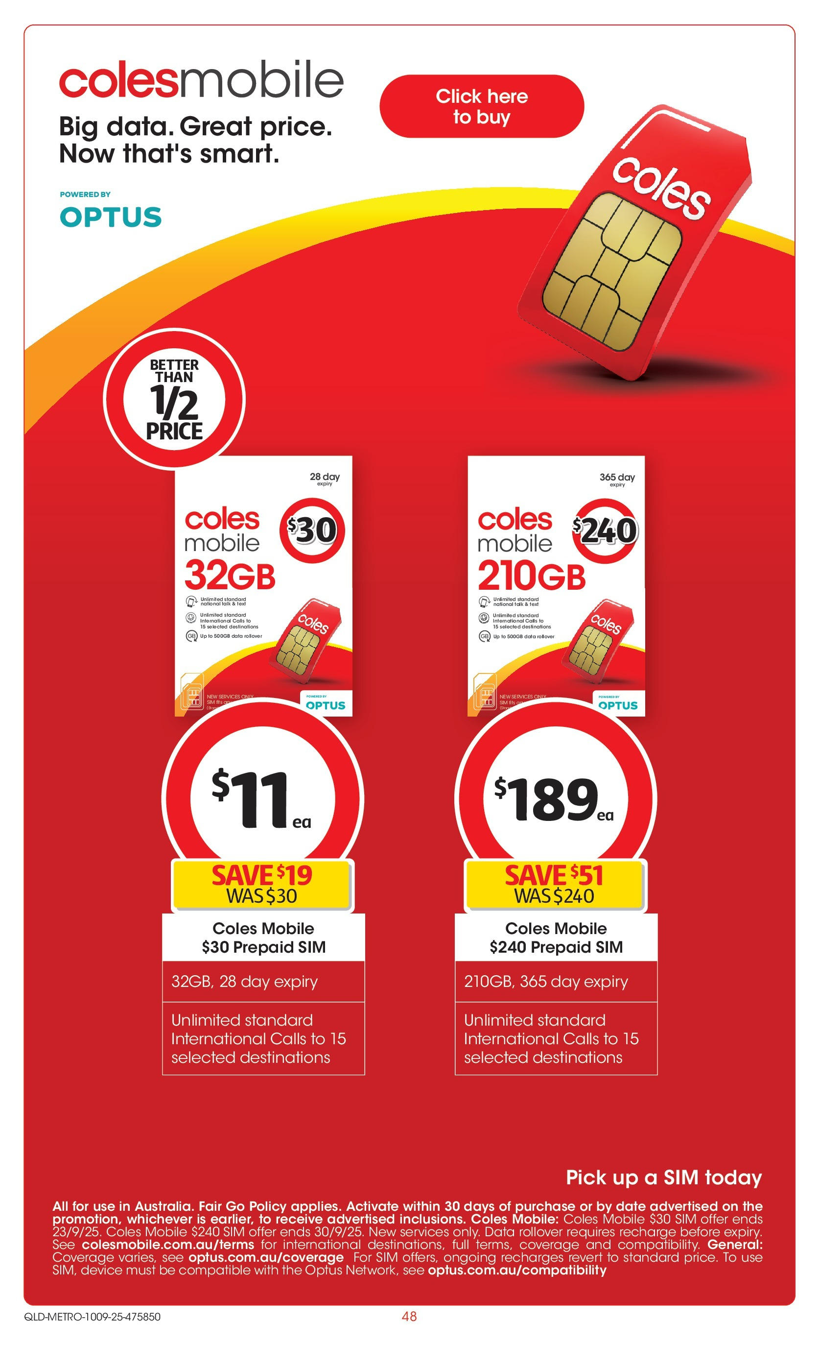 Coles catalogue from 10/09/2025 > Big discounts | Page: 48 | Products: Gin, Date, Device, Mobile Coles catalogue valid from 10/09/2025 > Online Australia | Page: 48 | Products: Gin, Date, Device, Mobile