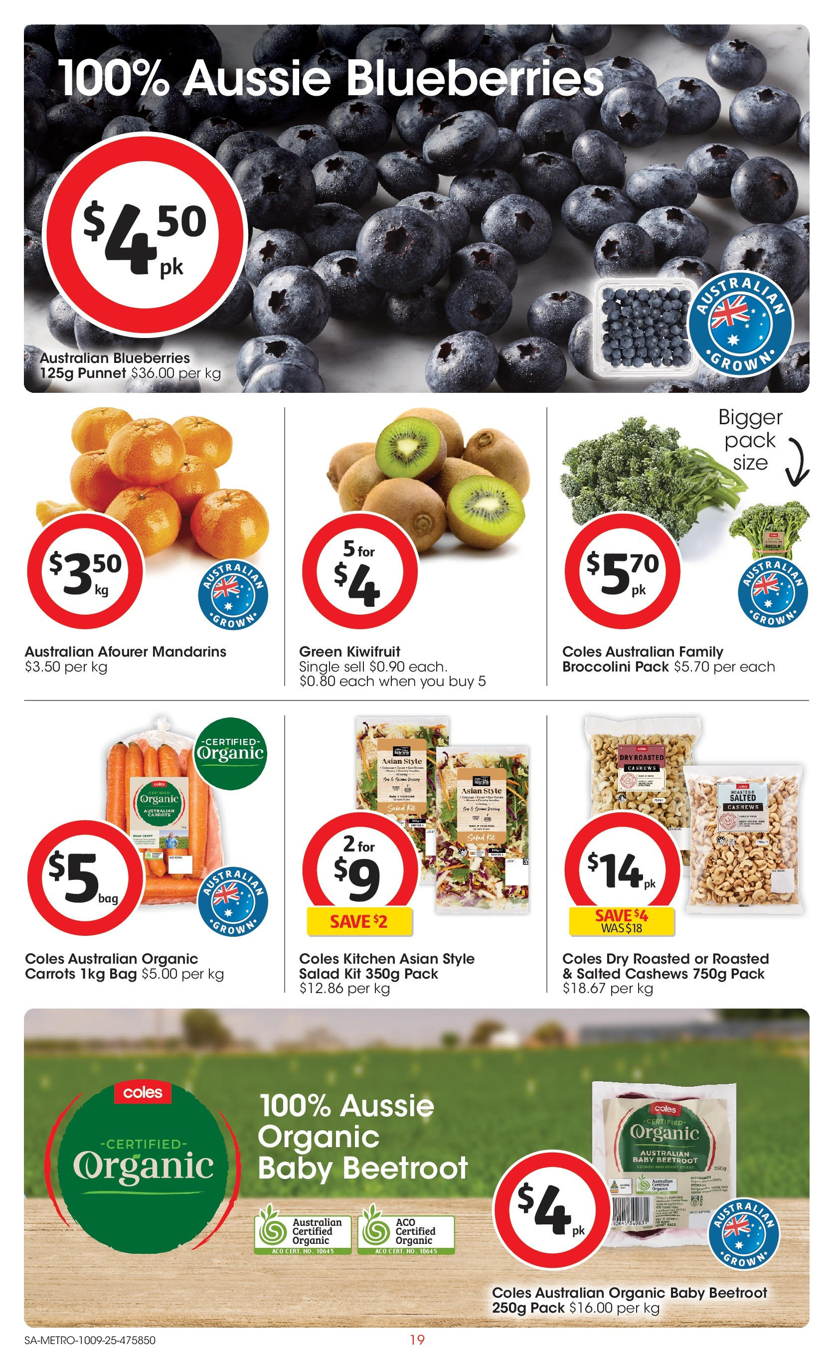 Coles catalogue from 10/09/2025 > Big discounts | Page: 19 | Products: Kiwifruit, Beetroot, Blueberries, Bag Coles catalogue valid from 10/09/2025 > Online Australia | Page: 19 | Products: Kiwifruit, Beetroot, Blueberries, Bag