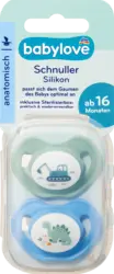 babylove Schnuller Silikon anatomisch, mint/blau, Gr. 3, ab 16 Monaten