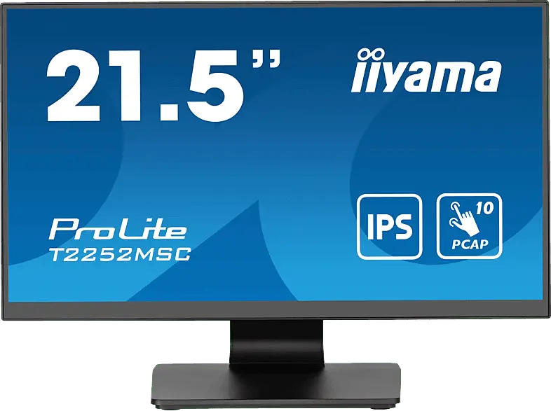 IIYAMA Prolite T2252MSC-B2 21,5 Zoll Touch Monitor for Business, Full-HD, 5 ms Reaktionszeit, 250 cd/m², 60 Hz, Schwarz