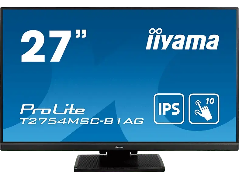 IIYAMA ProLite T2754MSC-B1AG 27 Zoll Touchscreen Monitor, Full-HD, 4 ms Reaktionszeit, 300 cd/m², 60 Hz, schwarz, matt