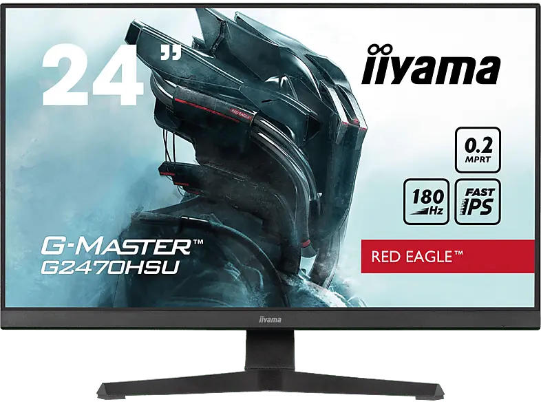 IIYAMA G-Master G2470HSU-B6 23,8 Zoll Monitor, Full-HD, 0,2 ms Reaktionszeit, 300 cd/m², 180 Hz, Schwarz