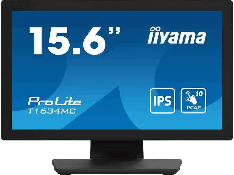 IIYAMA ProLite T1634MC-B1S 15,6 Zoll Monitor, Full-HD, 25 ms Reaktionszeit, 450 cd/m², 60 Hz, Schwarz