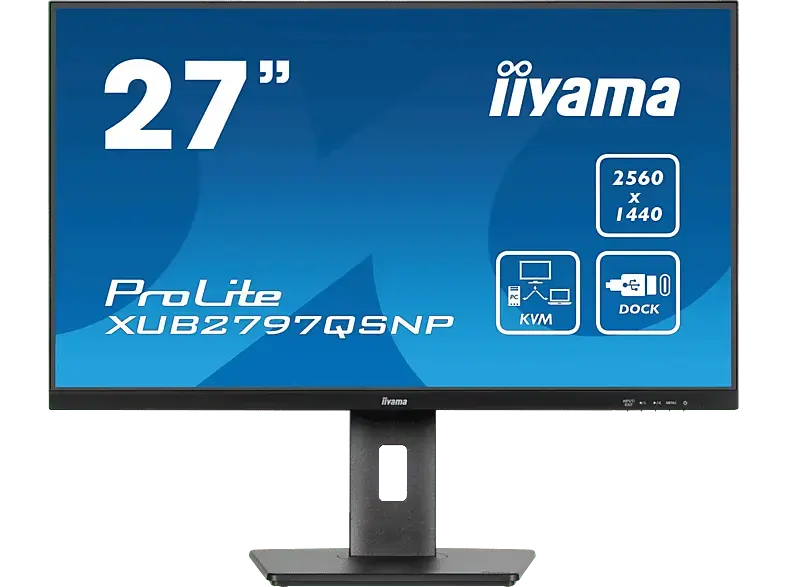IIYAMA ProLite XUB2797QSNP-B1 27 Zoll Monitor, QHD, 1 ms Reaktionszeit, 300 cd/m², 100 Hz, Schwarz