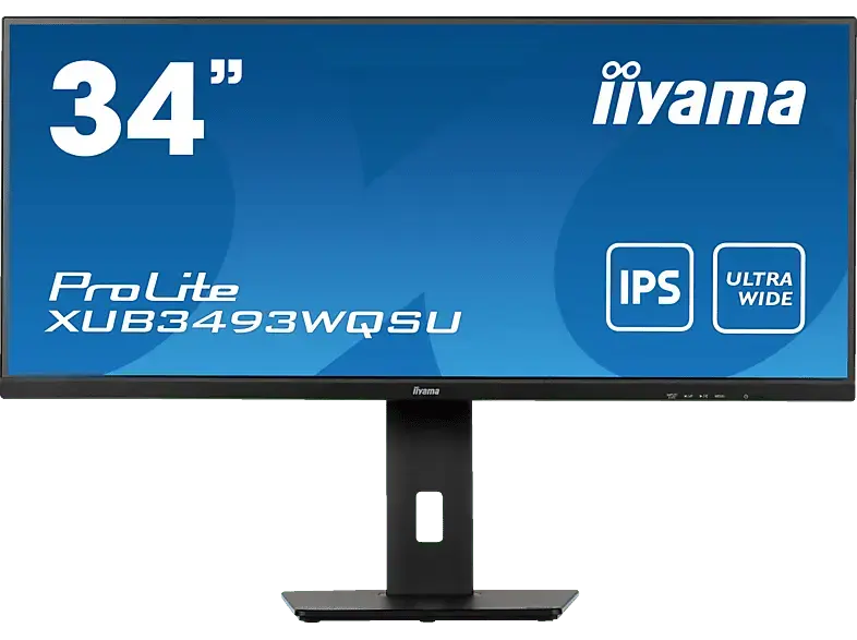 IIYAMA ProLite XUB3493WQSU-B5 34 Zoll Monitor for Business, UWQHD, 4 ms Reaktionszeit, 400 cd/m², 75 Hz, Schwarz
