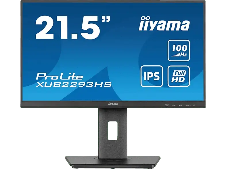 IIYAMA ProLite XUB2293HS-B6 21,5 Zoll Business Monitor, Full-HD, 1 ms Reaktionszeit, 300 cd/m², 100 Hz, Schwarz