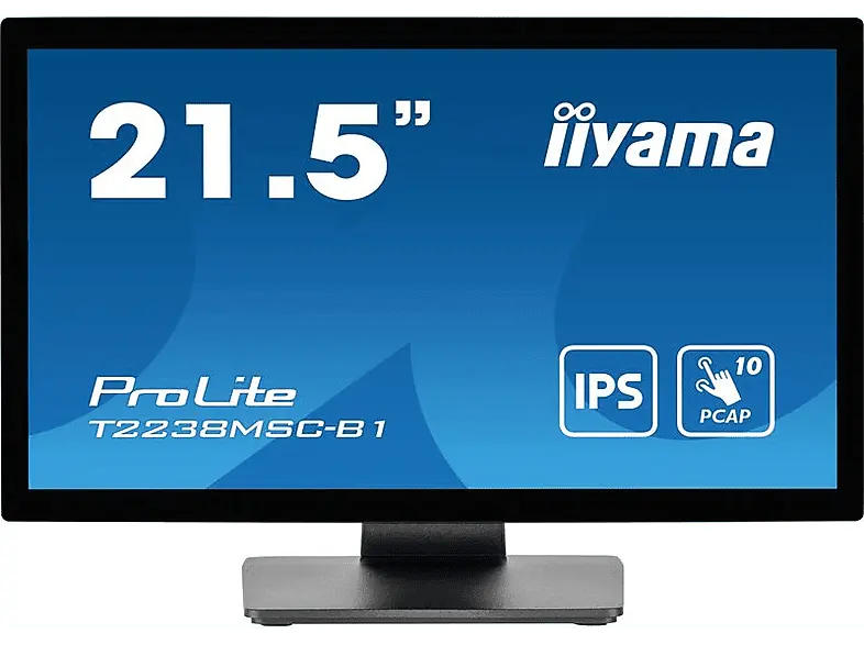 IIYAMA T2238MSC-B1 21,5 Zoll Monitor, Full-HD, 5 s Reaktionszeit, 600 cd/m², 60 Hz, Schwarz