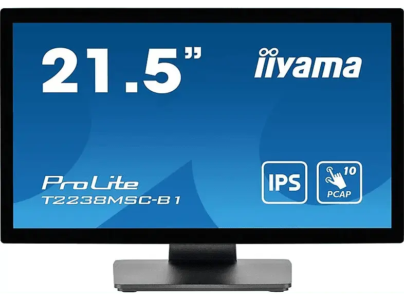 IIYAMA T2238MSC-B1 21,5 Zoll Monitor, Full-HD, 5 s Reaktionszeit, 600 cd/m², 60 Hz, Schwarz