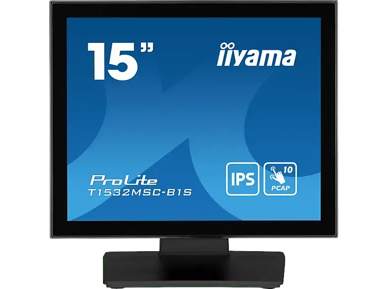 IIYAMA ProLite T1532MSC-B1S 15 Zoll Monitor, XGA, 8 ms Reaktionszeit, 350 cd/m², 60 Hz, Schwarz