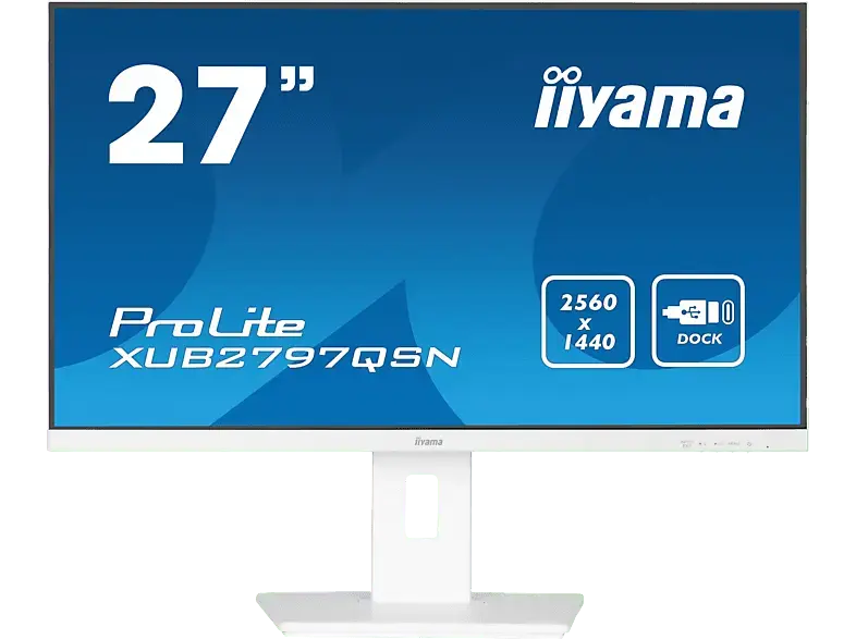 IIYAMA ProLite XUB2797QSN-W2 27 Zoll Monitor, QHD, 1 ms Reaktionszeit, 300 cd/m², 100 Hz, Weiß