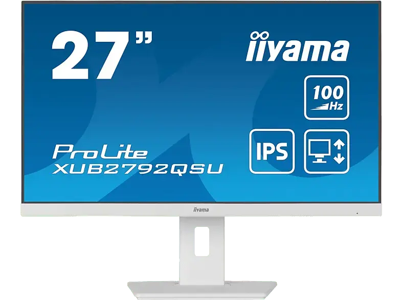 IIYAMA ProLite XUB2792QSU-W6 27 Zoll Monitor, QHD, 0,4 ms Reaktionszeit, 250 cd/m², 100 Hz, Weiß