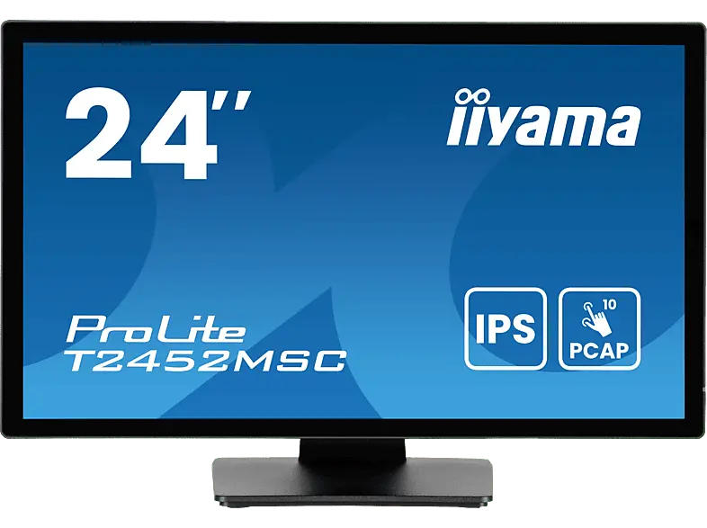 IIYAMA ProLite T2452MSC-B1AG 23,8 Zoll Monitor, Full-HD, 5 ms Reaktionszeit, 400 cd/m², 60 Hz, Schwarz