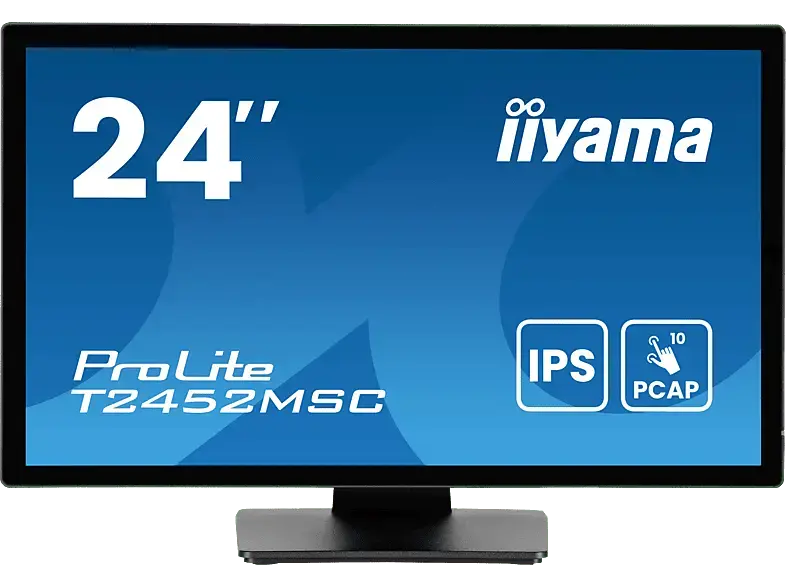IIYAMA ProLite T2452MSC-B1AG 23,8 Zoll Monitor, Full-HD, 5 ms Reaktionszeit, 400 cd/m², 60 Hz, Schwarz
