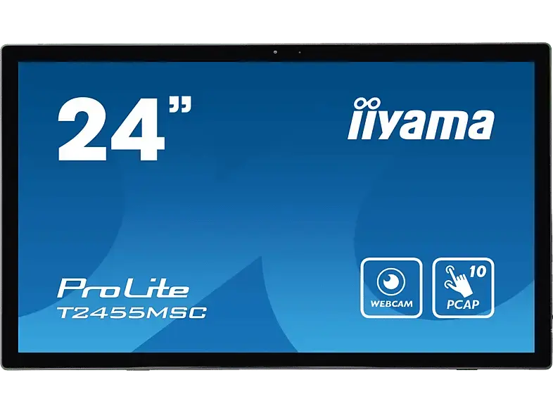 IIYAMA ProLite T2455MSC-B1 23,8 Zoll Touchscreen Monitor, Full-HD, 5 ms Reaktionszeit, 400 cd/m², 60 Hz, schwarz, matt