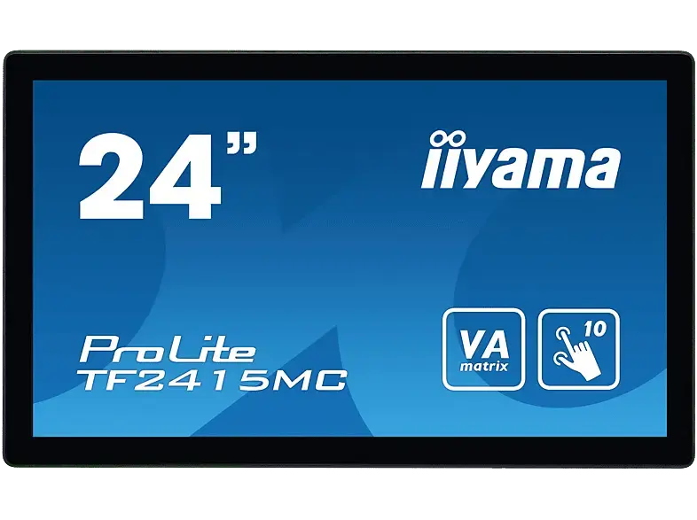 IIYAMA ProLite TF2415MC-B2 23,8 Zoll Touchscreen Monitor, Full-HD, 16 ms Reaktionszeit, 350 cd/m², 60 Hz, schwarz