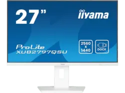 IIYAMA ProLite XUB2797QSU-W2 27 Zoll Monitor, QHD, 1 ms Reaktionszeit, 300 cd/m², 100 Hz, Weiß