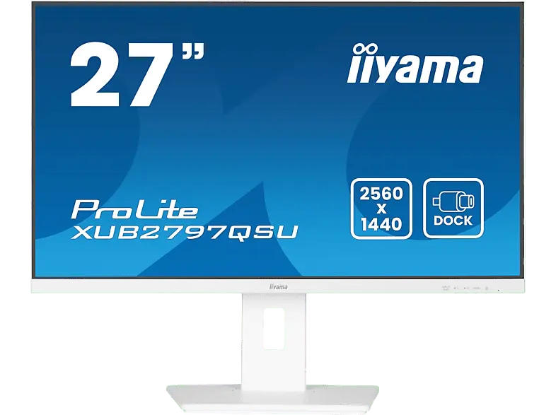 IIYAMA ProLite XUB2797QSU-W2 27 Zoll Monitor, QHD, 1 ms Reaktionszeit, 300 cd/m², 100 Hz, Weiß