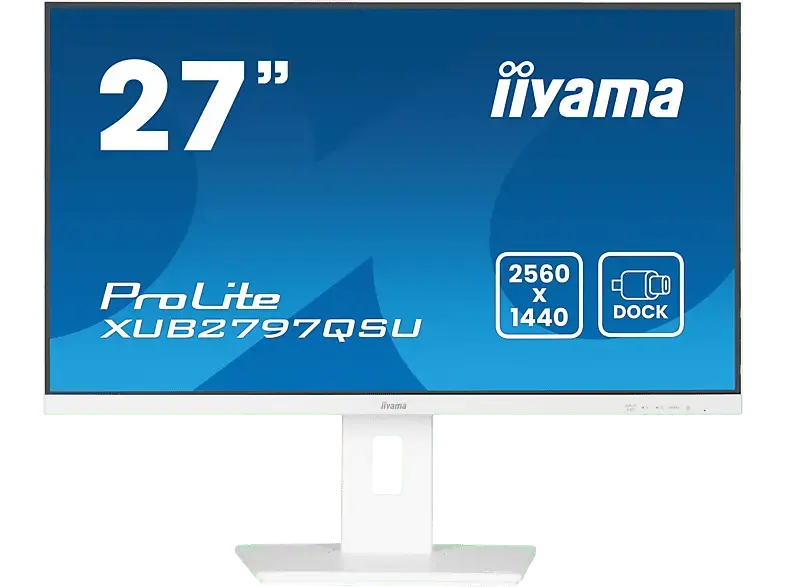 IIYAMA ProLite XUB2797QSU-W2 27 Zoll Monitor, QHD, 1 ms Reaktionszeit, 300 cd/m², 100 Hz, Weiß