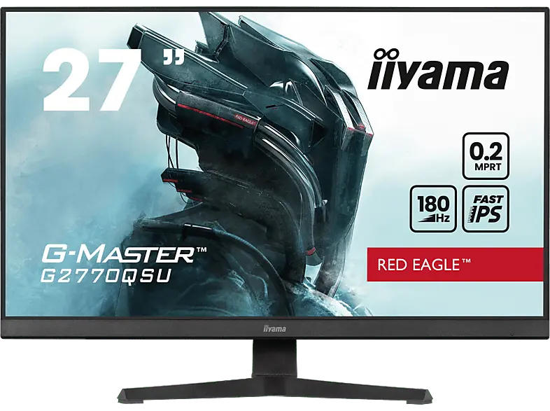 IIYAMA G-Master G2770QSU-B6 27 Zoll Monitor, WQHD, 0,2 ms Reaktionszeit, 400 cd/m², 180 Hz, Schwarz