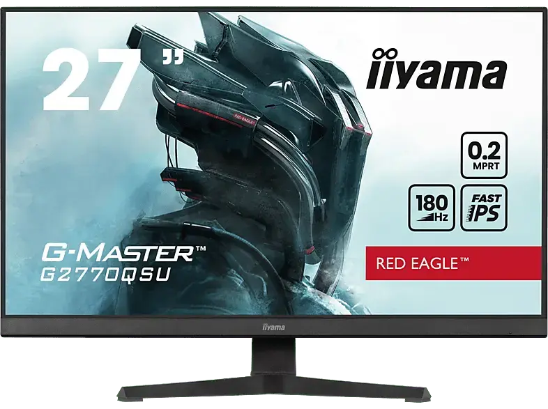 IIYAMA G-Master G2770QSU-B6 27 Zoll Monitor, WQHD, 0,2 ms Reaktionszeit, 400 cd/m², 180 Hz, Schwarz