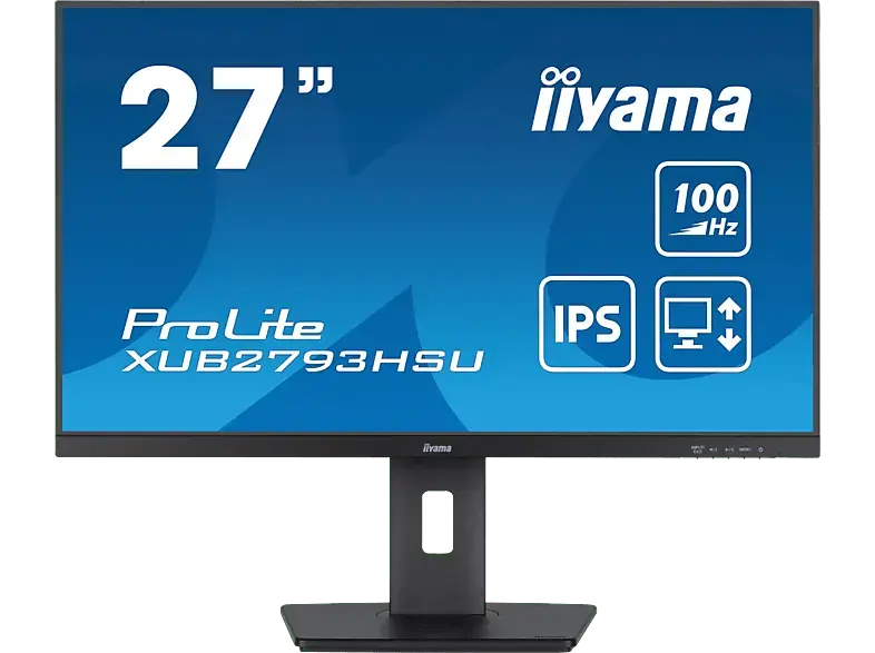 IIYAMA ProLite XUB2793HSU-B7 27 Zoll Monitor, Full-HD, 1 ms Reaktionszeit, 300 cd/m², 100 Hz, Schwarz