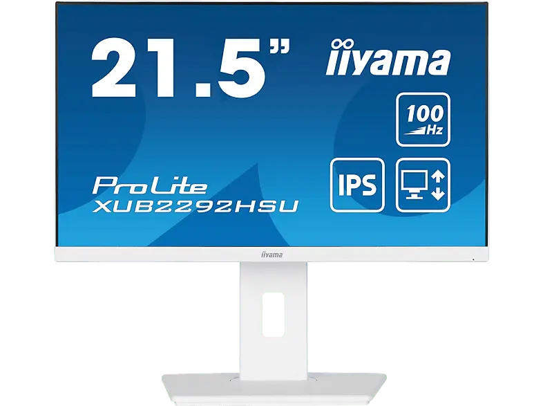 IIYAMA ProLite XUB2292HSU-W6 21,5 Zoll Monitor, Full-HD, 0,4 ms Reaktionszeit, 250 cd/m², 100 Hz, Weiß
