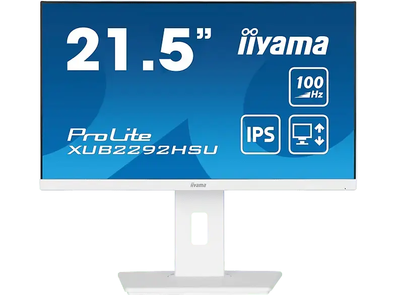 IIYAMA ProLite XUB2292HSU-W6 21,5 Zoll Monitor, Full-HD, 0,4 ms Reaktionszeit, 250 cd/m², 100 Hz, Weiß