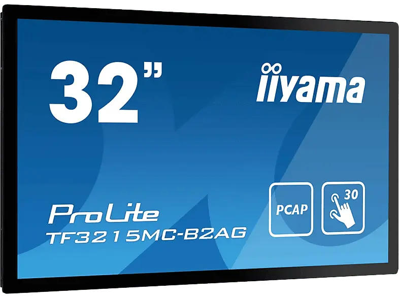 IIYAMA ProLite TF3215MC-B2AG Open Frame PCAP 30-Punkt-Touchmonitor mit AntiGlare-Beschichtung und einer Schaumstoffdichtung für einen nahtlosen Einbau 32 Zoll Monitor, Full-HD, 8 ms Reaktionszeit, 500 cd/m², 60 Hz, Schwarz