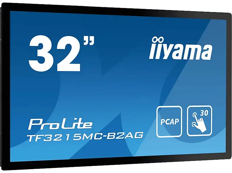 IIYAMA ProLite TF3215MC-B2AG Open Frame PCAP 30-Punkt-Touchmonitor mit AntiGlare-Beschichtung und einer Schaumstoffdichtung für einen nahtlosen Einbau 32 Zoll Monitor, Full-HD, 8 ms Reaktionszeit, 500 cd/m², 60 Hz, Schwarz