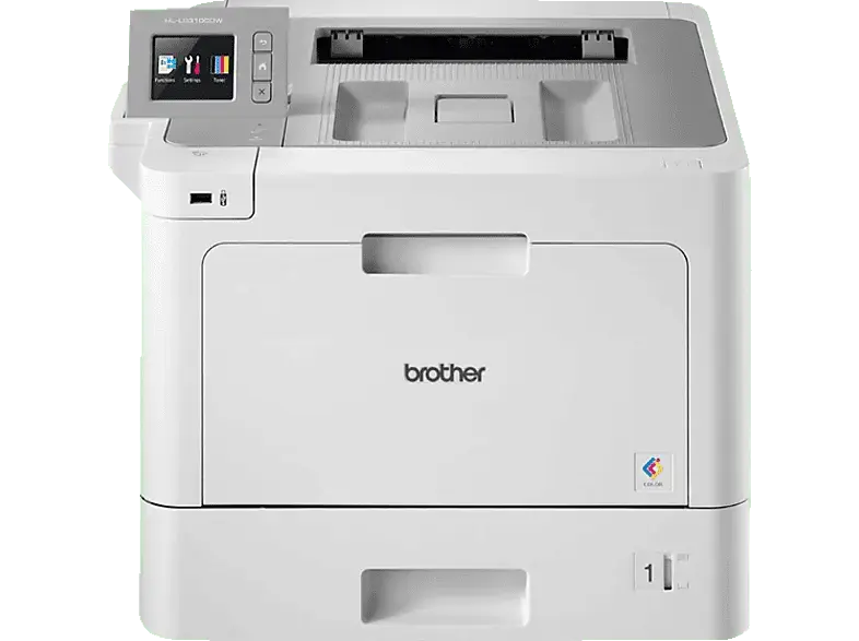 BROther HL-L9310CDW, A4, 31 S./Min, Farblaser, NFC, Duplex, WLAN/Ethernet, 6.8cm Touch Farbdisplay, Weiß/Grau; Laserdrucker
