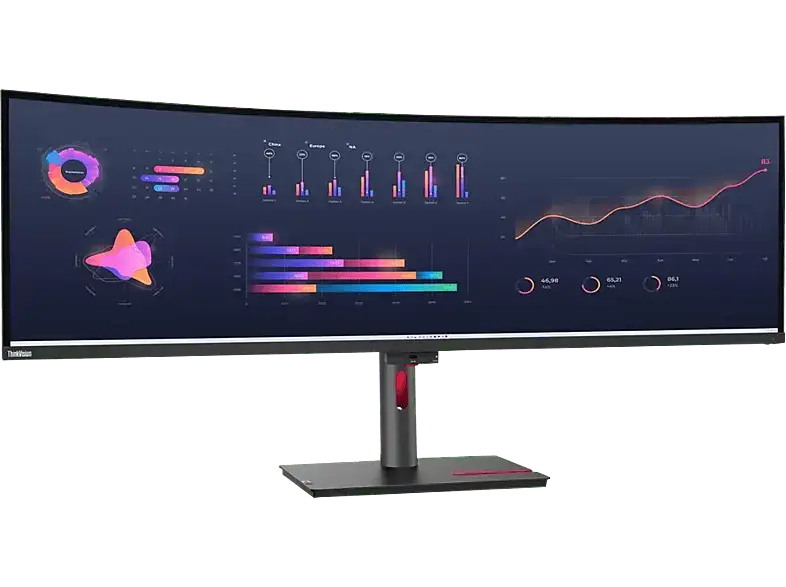 LENOVO ThinkVision P49w-30 49 Zoll Monitor for Business, DQHD, 6 ms Reaktionszeit, 350 cd/m², 60 Hz, Schwarz