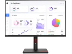 LENOVO ThinkVision T32p-30 31,5 Zoll Monitor for Business, UHD 4K, 6 ms Reaktionszeit, 350 cd/m², 60 Hz, Raven Black
