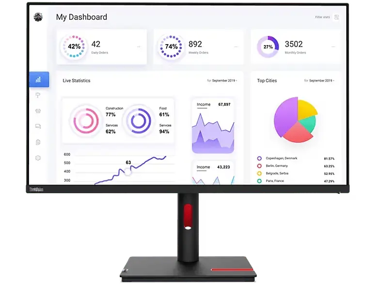 LENOVO ThinkVision T32p-30 31,5 Zoll Monitor for Business, UHD 4K, 6 ms Reaktionszeit, 350 cd/m², 60 Hz, Raven Black