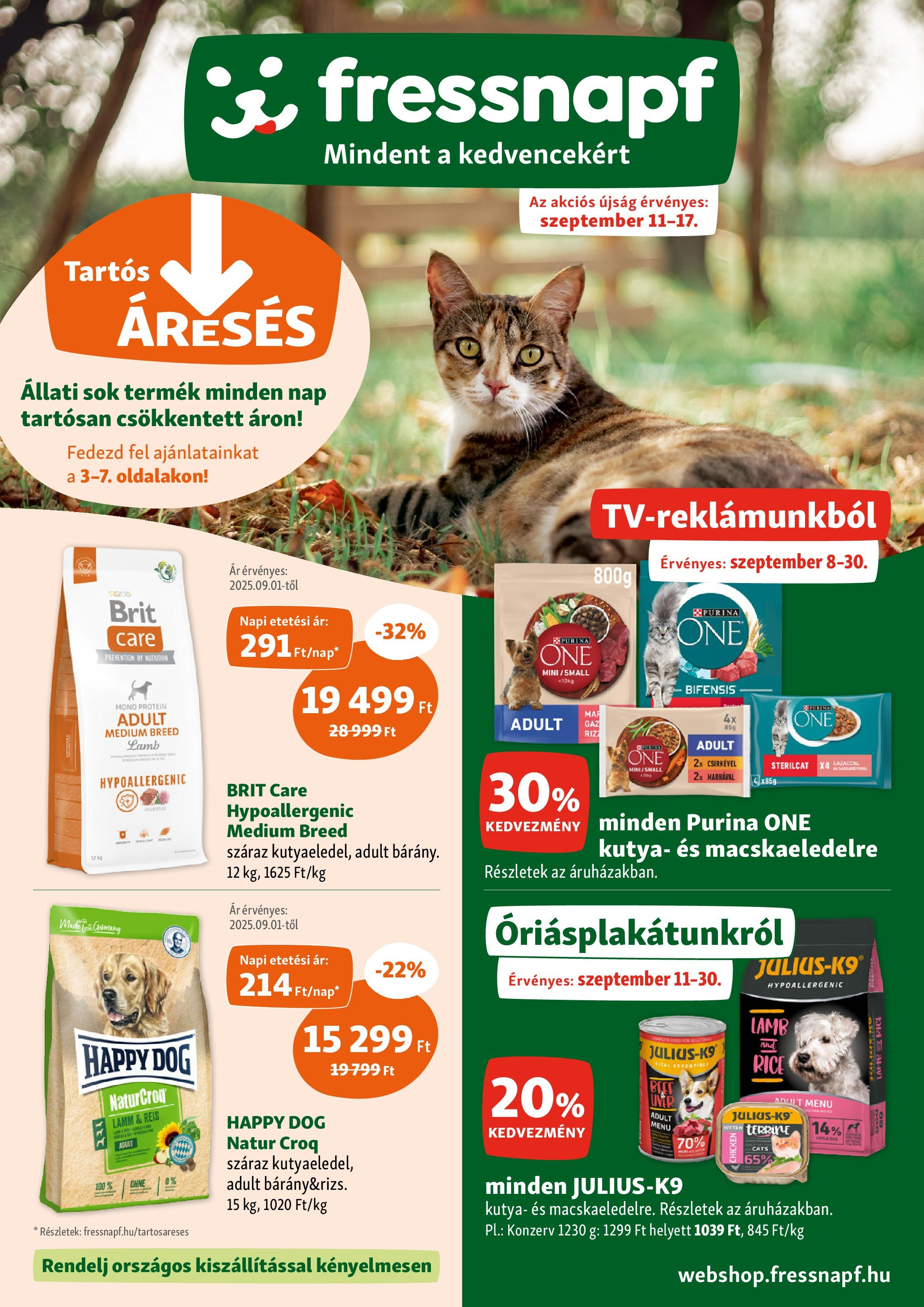 Fressnapf - Fressnapf újság érvényessége 2025.09.17-ig - 2025.09.07. -tól/töl > akció, lapozható szórólap 🛍️ | Oldal: 1 | Termékek: Purina one, Protein