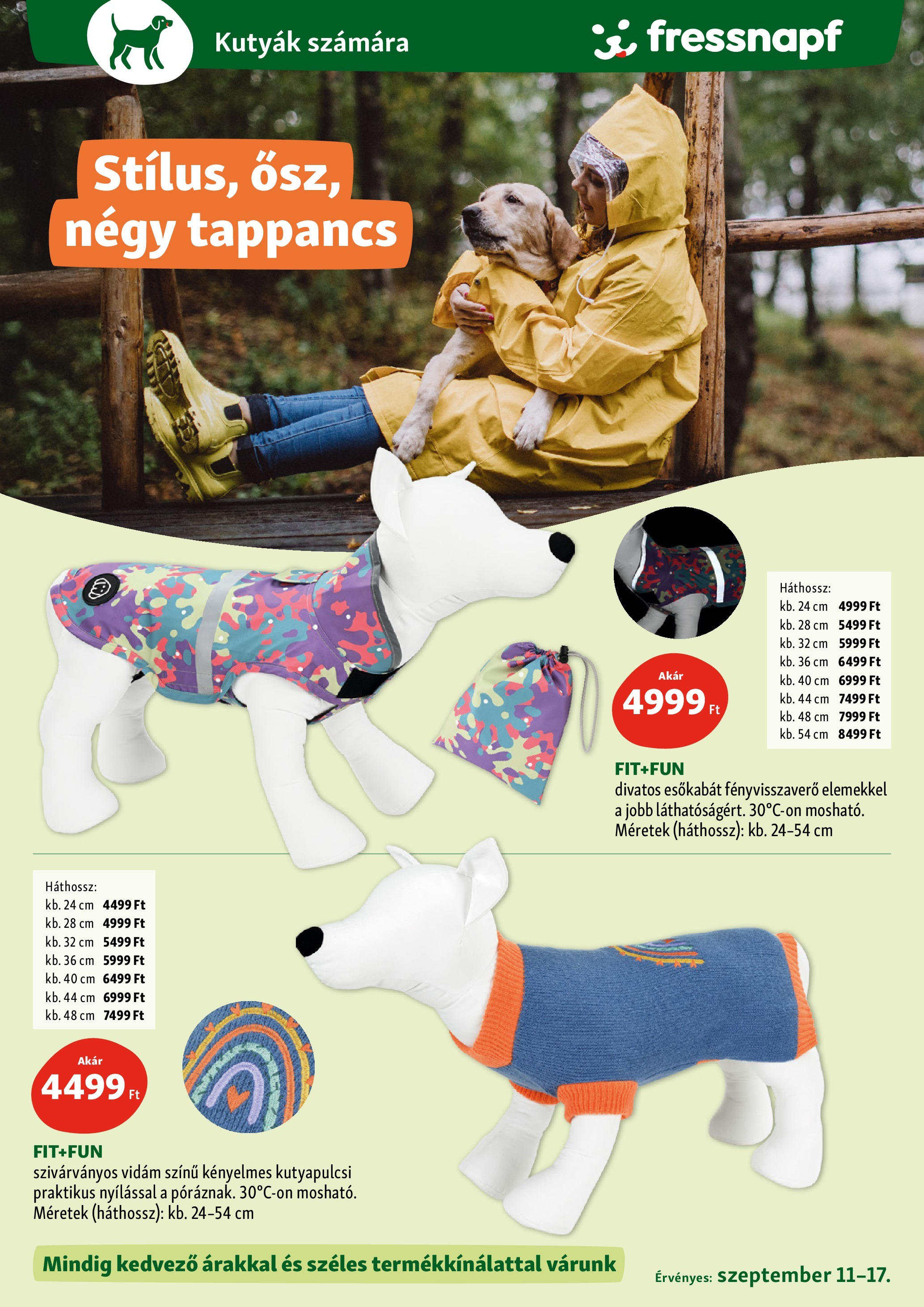 Fressnapf - Fressnapf újság érvényessége 2025.09.17-ig - 2025.09.07. -tól/töl > akció, lapozható szórólap 🛍️ | Oldal: 17 | Termékek: Esőkabát