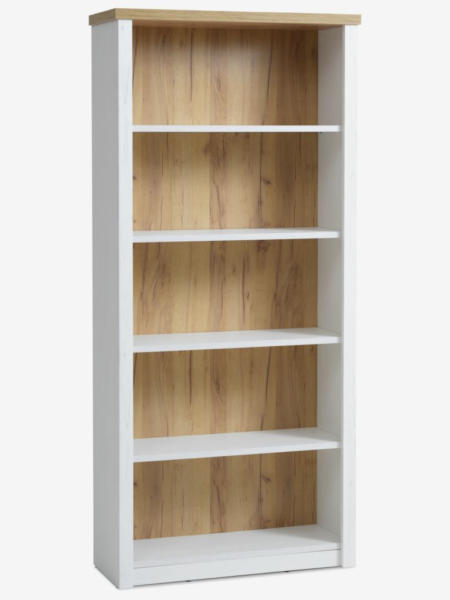 JYSK Bibliotecă MARKSKEL 5 rafturi alb/stejar