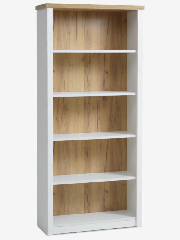 JYSK Bibliotecă MARKSKEL 5 rafturi alb/stejar