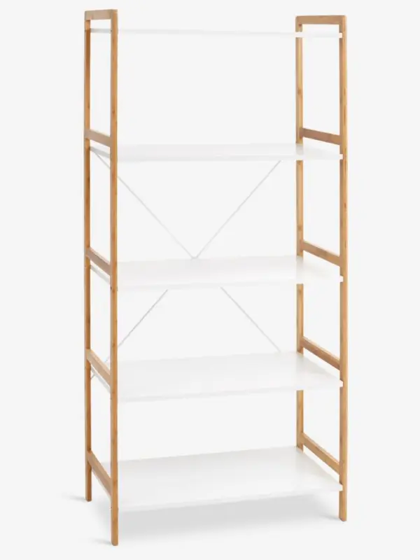 JYSK Etajeră BROBY 5 rafturi lată bambus/alb