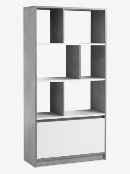 JYSK Bibliotecă BILLUND 1 sertar 3 rafturi alb/beton
