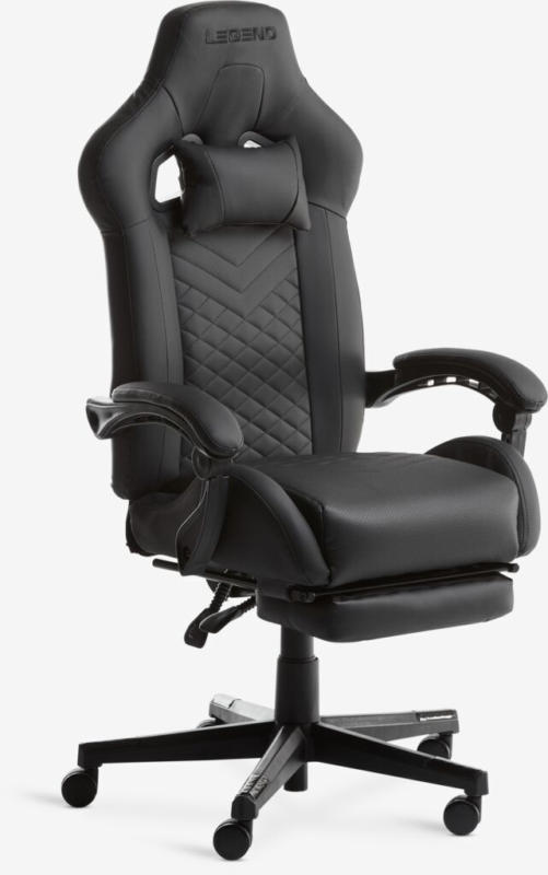 JYSK Scaun gaming HALLUM sup. picioare negru