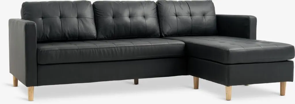 JYSK Colțar FALSLEV imitație piele negru