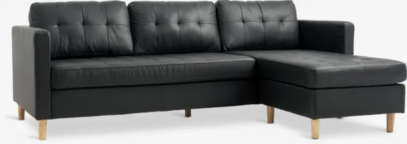 JYSK Colțar FALSLEV imitație piele negru