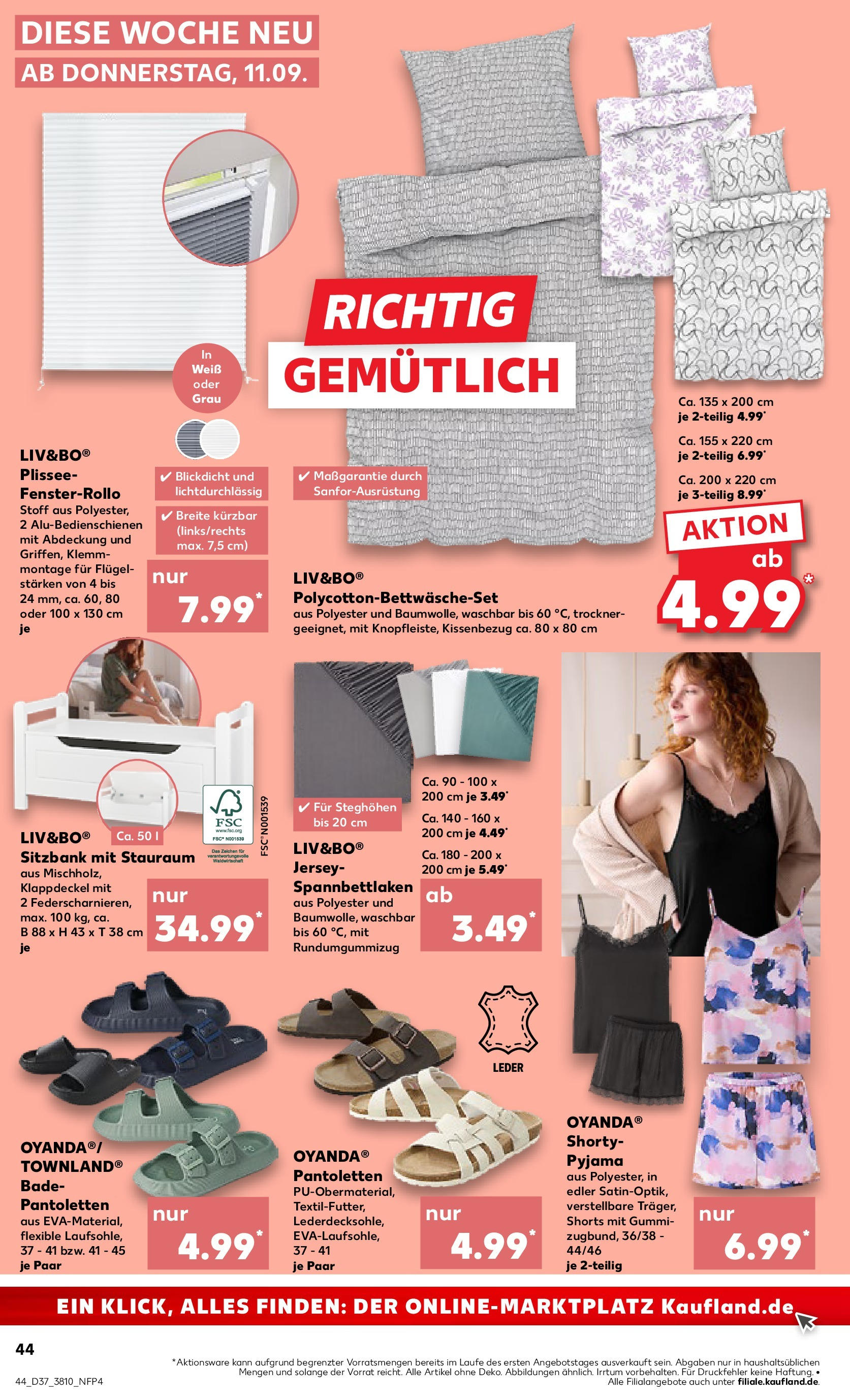 Prospekt Kaufland ab 10.09.2025 » Angebote Online zum Blättern | Seite: 44 | Produkte: Trockner, Sitzbank, Pyjama